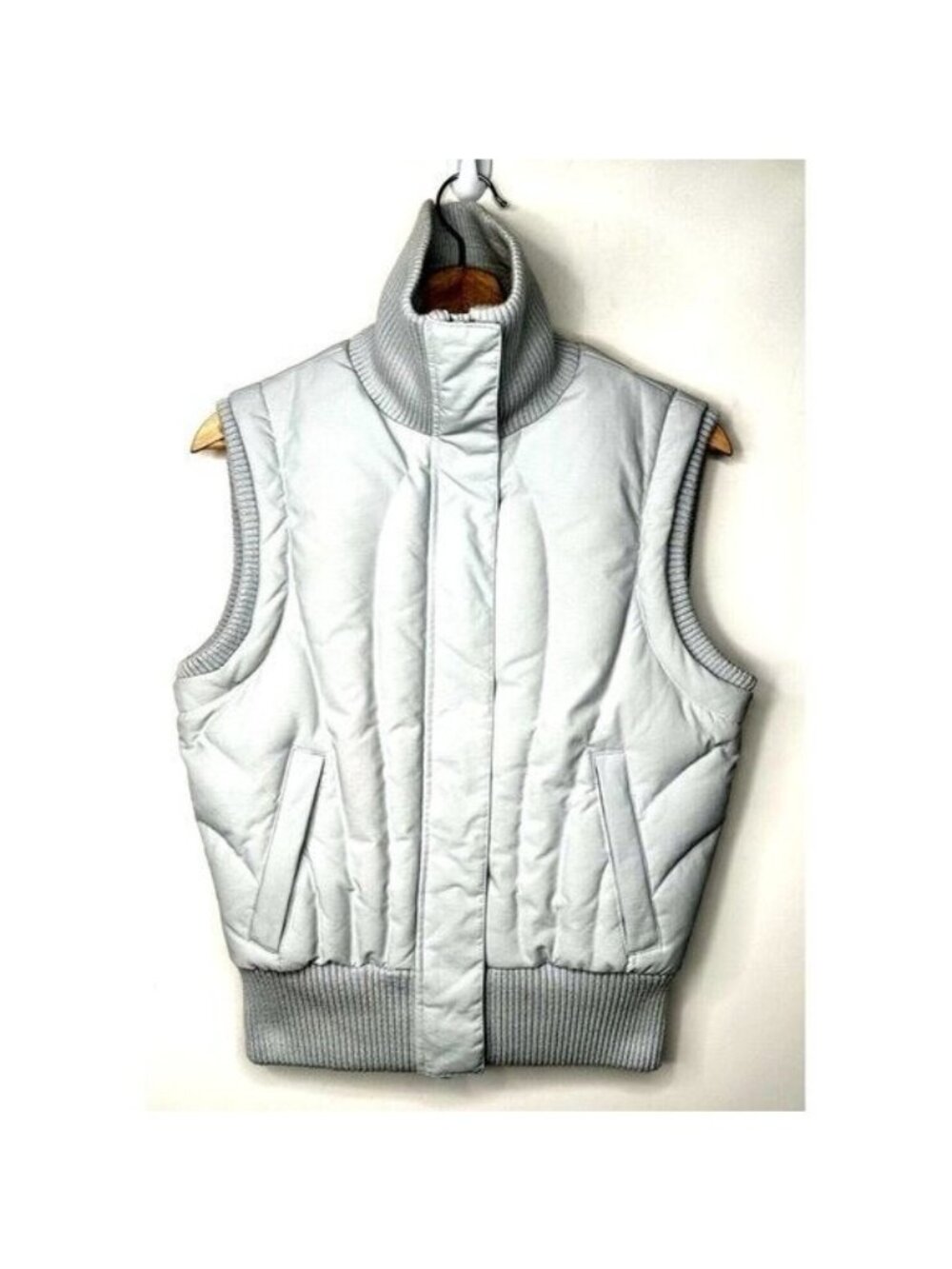 Tommy Hilfiger Down Vest Women XS Blue Full Zip Insulated Puffer Zip Pockets